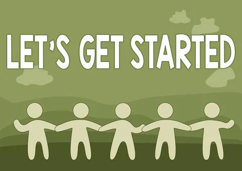 Handwriting text Let S Get Started. Conceptual photo encouraging someone to Stock Illustration
