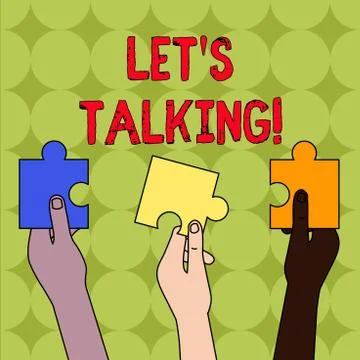 Handwriting text Let S Is Talking. Concept meaning to discuss something hones Stock Illustration