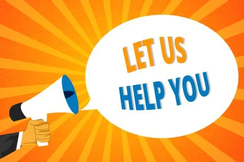 Handwriting text Let Us Help You. Concept meaning Offering a service to someone Illustrazione stock