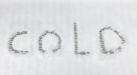 Handwriting text letters cold Foto stock