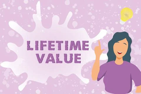 Handwriting text Lifetime Value. Internet Concept Worth of the customer over the Stock Illustration
