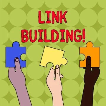 Handwriting text Link Building. Concept meaning process of acquiring hyperlin Illustrazione stock