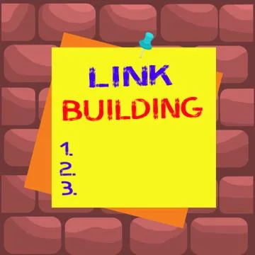 Handwriting text Link Building. Concept meaning process of acquiring hyperlinks 스톡 일러스트