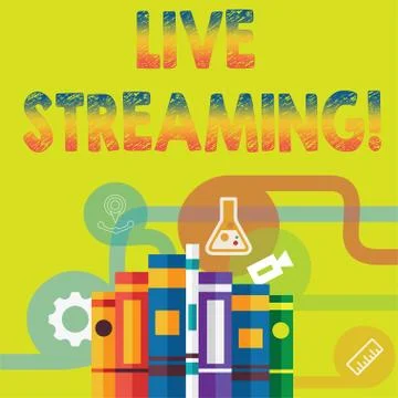 Handwriting text Live Streaming. Concept meaning Media realtime transmission Stock Illustration