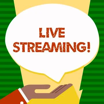 Handwriting text Live Streaming. Concept meaning Media realtime transmission Stock Illustration
