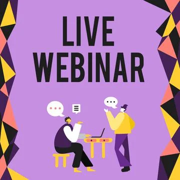 Handwriting text Live Webinar. Concept meaning Interactive seminar transmitted Stock Illustration