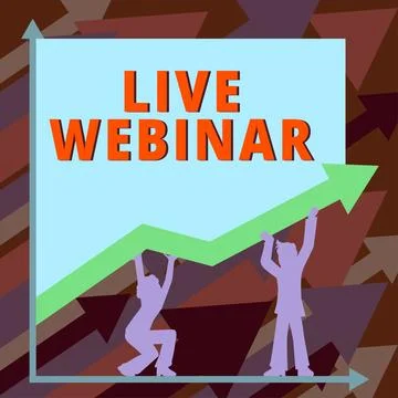 Handwriting text Live Webinar. Conceptual photo Interactive seminar transmitted Illustrazione stock