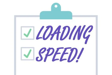 Handwriting text Loading Speed. Concept meaning time takes to download and di Illustrazione stock