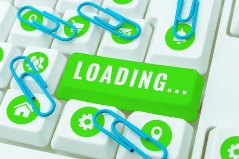 Handwriting text Loading. Word Written on time takes to download and display the 스톡 사진