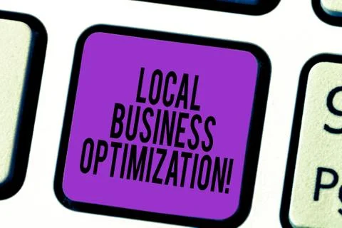 Handwriting text Local Business Optimization. Concept meaning promote products Stock Photos