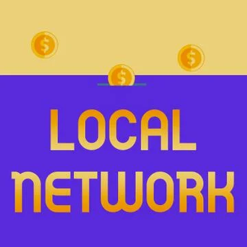 Handwriting text Local Network. Concept meaning Intranet LAN Radio Waves DSL Stock Illustration