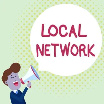 Handwriting text Local Network. Concept meaning Intranet LAN Radio Waves DSL Stock Illustration