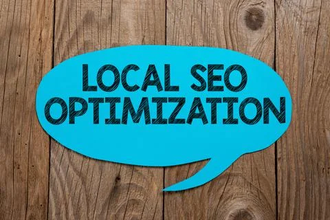 Handwriting text Local Seo Optimization. Business approach increase Search Vi Stock Photos