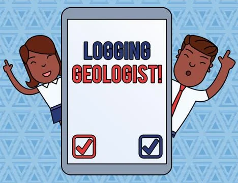 Handwriting text Logging Geologist. Concept meaning Layout and execution of Stock Illustration