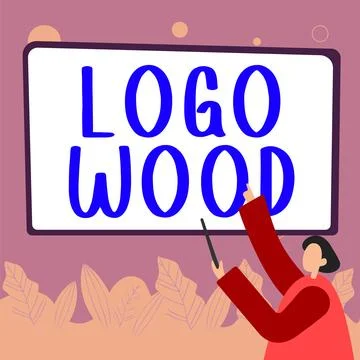Handwriting text Logo Wood. Internet Concept Recognizable design or symbol of a Stock Illustration