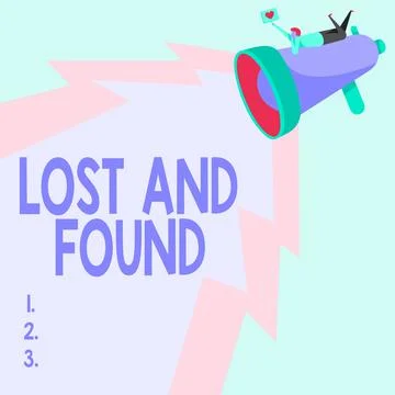 Handwriting text Lost And Found. Word for a place where lost items are stored Stock Illustration