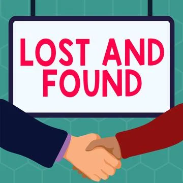Handwriting text Lost And Found. Word for Place where you can find forgotten Stock Illustration