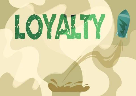 Handwriting text Loyalty. Word for faithfulness to commitments or obligations Stock Illustration