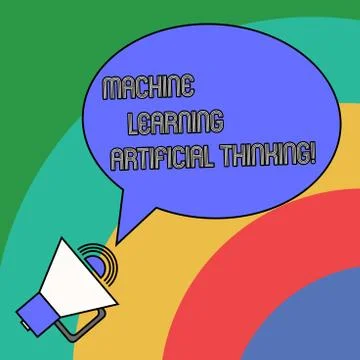 Handwriting text Machine Learning Artificial Thinking. Concept meaning Elearning Stock Illustration