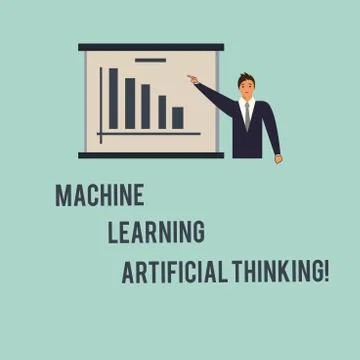Handwriting text Machine Learning Artificial Thinking. Concept meaning Elearning Stock Illustration