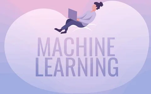 Handwriting text Machine Learning. Business approach give computers the ability Stock Illustration