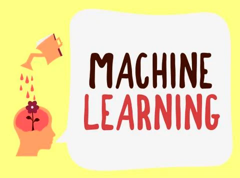 Handwriting text Machine Learning. Concept meaning give computers the ability to イラスト素材