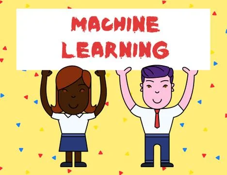 Handwriting text Machine Learning. Concept meaning give computers the ability to Stock Illustration