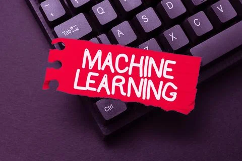 Handwriting text Machine Learning. Word for scientific study of algorithms and Foto stock