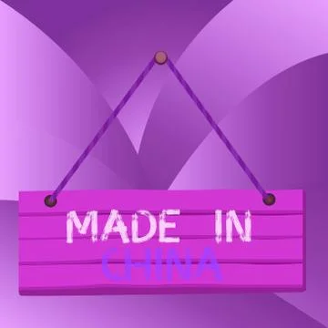 Handwriting text Made In China. Concept meaning Wholesale Industry Marketplace Stock Illustration