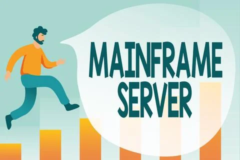 Handwriting text Mainframe Server. Conceptual photo designed for processing Stock Illustration