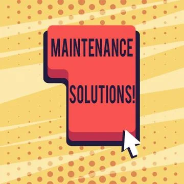 Handwriting text Maintenance Solutions. Concept meaning service provided to keep Illustrazione stock