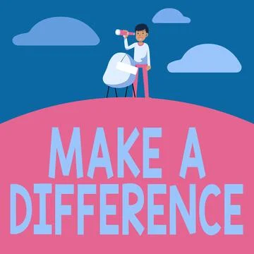 Handwriting text Make A Difference. Internet Concept have significant effect or Illustrazione stock