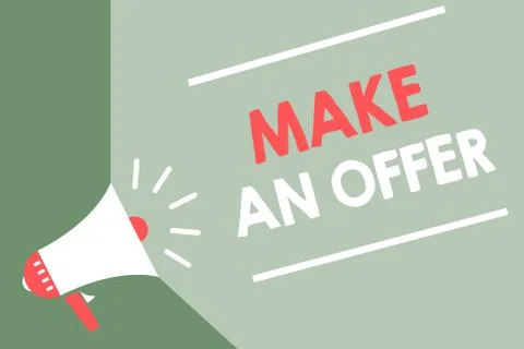Handwriting text Make An Offer. Concept meaning Proposal Bring up Volunteer Stockillustratie