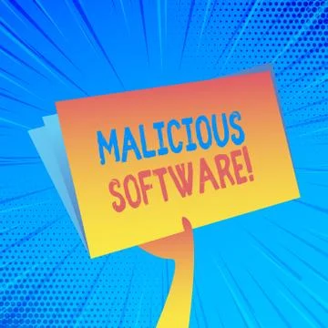 Handwriting text Malicious Software. Concept meaning the software that brings Illustrazione stock