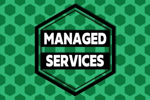 Handwriting text Managed Services. Concept meaning company that remotely Illustrazione stock