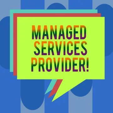 Handwriting text Managed Services Provider. Concept meaning IT service company Stock Illustration