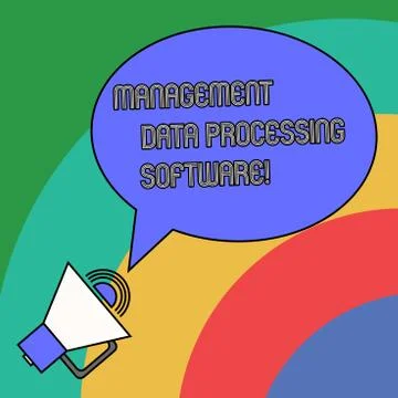 Handwriting text Management Data Processing Software. Concept meaning System Stock Illustration
