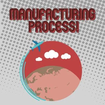 Handwriting text Manufacturing Process. Concept meaning steps which raw Illustrazione stock