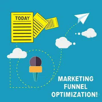 Handwriting text Marketing Funnel Optimization. Concept meaning Improving the Illustrazione stock
