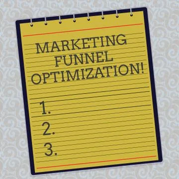 Handwriting text Marketing Funnel Optimization. Concept meaning Improving the 스톡 일러스트