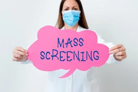 Handwriting text Mass Screening. Concept meaning health evaluation performed at 库存照片