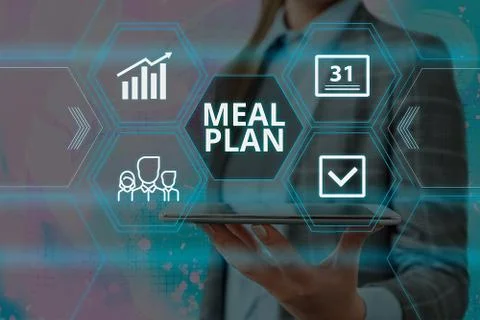 Handwriting text Meal Plan. Concept meaning act of taking time to plan any Stock Photos
