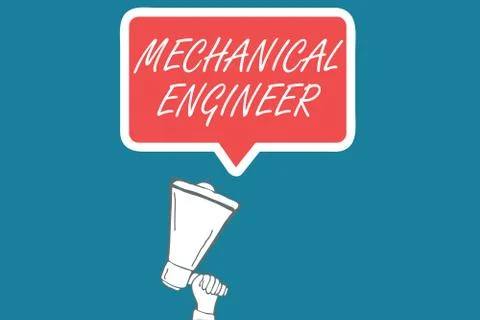 Handwriting text Mechanical Engineer. Concept meaning Applied Engineering Illustrazione stock