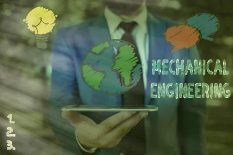 Handwriting text Mechanical Engineering. Concept meaning deals with Design Stock Photos