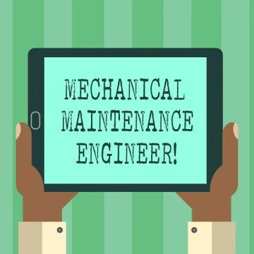 Handwriting text Mechanical Maintenance Engineer. Concept meaning Responsible 스톡 일러스트