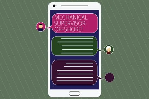 Handwriting text Mechanical Supervisor Offshore. Concept meaning oversee the Stock Illustration