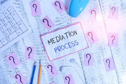 Handwriting text Mediation Process. Concept meaning informal and flexible Stock Photos