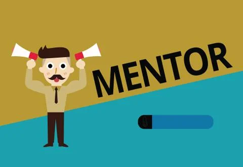 Handwriting text Mentor. Concept meaning advise or train someone especially y Stock Illustration