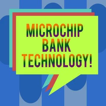Handwriting text Microchip Bank Technology. Concept meaning Binary transactions 스톡 일러스트