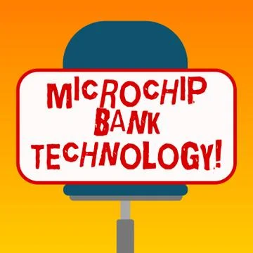 Handwriting text Microchip Bank Technology. Concept meaning Binary transactions Stockillustratie